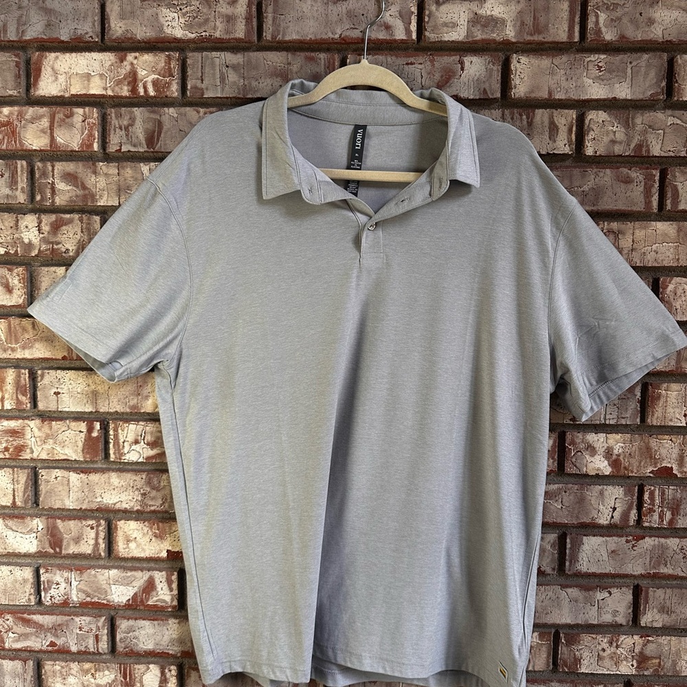 Vuori Strato Tech Polo Platinum Heather Gray Size XL